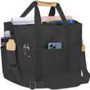 Utility Large Canvas Tote Bag with 13 Pockets Compartments, Multi Crossbody Tote Bag Work Shoulder Bag Travel Bag