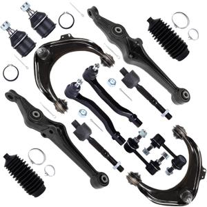 SCITOO 14pc Front Suspension Kit Lower Control Arm Upper Control Arm and Ball Joint Lower Ball Joint Inner Outer Tie Rod End Sway Bar End Link Steering Rack Boot for Accord for CL for TL