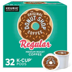 The Original Donut Shop Regular, Single-Serve Keurig K-Cup Pods, Medium Roast Coffee Pods, 32 Count (EXP 02/15/28)