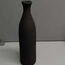 Modern Black Ceramic Vase, 13.3 inch Small Narrow Neck Vases, Ceramic Flower Vases Decorative, Fireplace, Table Decor, Modern Farmhouse Decor Vase