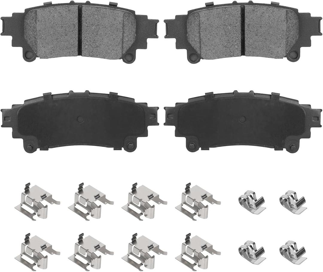 Rear Ceramic Brake Pads Set for Toyota Highlander 14-19, Sienna 11-20, Prius V 12-17, Mirai 16-19, for Lexus RX350, RX450h, IS350, GS350, GS450h 4PCS
