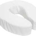 Essential Medical Supply Foam Padded Toilet Seat Cushion Riser with Hook and Loop Attachment for Toilet Seat and Washable Vinyl Cover, 2"