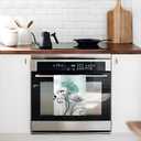 Floral Kitchen Towel Set, Quick Dry Microfiber Cloth Dish Towels 18" x 26", Ombre Art Teal White