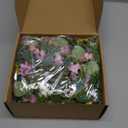 6 Pcs 9" Small Spring Wreath for Kitchen Cabinet Floral Wedding Candle Rings Wreaths Spring Summer Wildflower Wreath with Ribbon for Pillars Front Door Porch Wall Window Farmhouse Party Home Decor