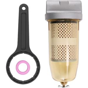 496 Fuel Tank Filter Assembly with Wrench Replacement for Gasoline and Diesel Water Separate 30 Micron Max 25 Gpm 150 Psi with 1 NPT Top Cap Replace# B10-AL