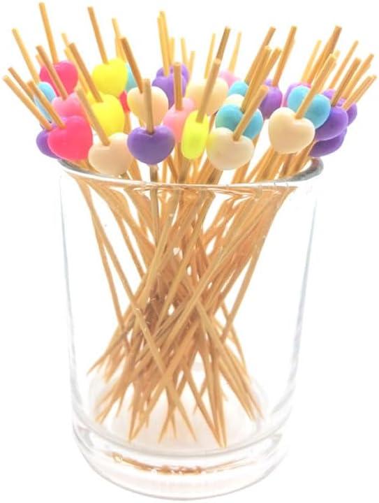 Heart Cocktail Picks Heart Toothpicks 200 Pack Fancy Party Colored Fancy Cut Toothpicks Decorative Fruit Skewers for Appetizer Birthday Wedding Valentines Bachelorette Charcuterie Board