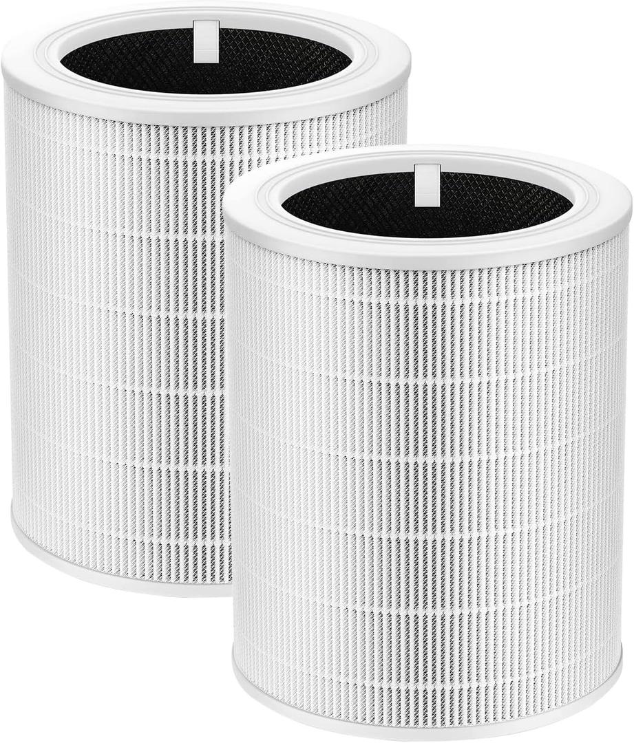 CERO 2 Pack Replacement Filter for LEVOIT Core 600S, 3-in-1 Core 600S Filter for LEVOIT, High Efficiency Activated Carbon for Large Room, Compared to Part Core 600S-RF, Core 600S-P, White