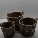 Set of 3 Rattan Planter Basket Plastic Liner Home Indoor Plant Baskets for Succulents Decorative 