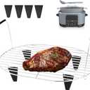 Roast and Steamer Rack Compatible with Ninja Foodi Possible Cooker Pro 8.5 Quart MC1000, MC1001, MC1010 Slow Cooker Crock, Stainless Steel Crock Pot Accessories with Silicone Protected Feet Handles
