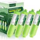 RVGUARD Inline RV Water Filter, Reduces Odors, Bad Taste, Rust, Chlorine, Ideal for RV and Marine use, 4 Pack