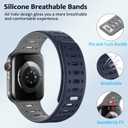Amizee Compatible with Apple Watch Band 49/46/45/44/42/41/40/38mm Men, Silicone Breathable Magnetic Strap for iWatch Ultra 3/2/1 Series 11 10 9 8 7 6 5 4 SE3/2/1 (42/41/40/38mm, Dark Blue Gray)