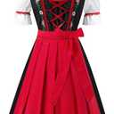 Spooktacular Creations Dirndl Dresses Women Oktoberfest Costume, Bavarian German Outfits for Halloween Parties Beer Carnival (Large, Red)
