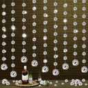Sumind 8 Pack Disco Party Decorations Mini Disco Ball Garlands Silver Mirror Ball Hanging Banner Silver Streamer Curtains for Birthday Wedding Christmas Party Backdrop Supplies(1 Inch, 2 Inch)