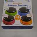 Learning Resources Recordable Answer Buzzers - Set of 4, Ages 3+ | Pre-K Personalized Sound Buzzers, Recordable Buttons, Game Show Buzzers, Perfect for Family Game and Trivia Nights