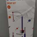 HYES 3-in-1 Baseball Set for Kids 3-5 - Tee Ball Stand, Hanging Tee, Ball Launcher and 6 Softballs - Adjustable Height, Indoor/Outdoor Sport Gifts for Boys Girls, Blue