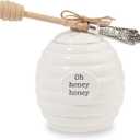 Mud Pie Honey Pot Serving Set, White