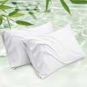 Bedsure King Size Pillow Cases Set of 2, Rayon Derived from Bamboo Cooling Pillowcase for Hot Sleepers, Cool Pillow Covers with Envelope Closure for Women, Men, White, 20x36 Inches