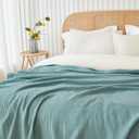 EMME Muslin Throw Blanket 100% Cotton Blankets for Couch Breathable Gauze All Season Soft and Lightweight Pre-Washed (Teal, 50"x70")