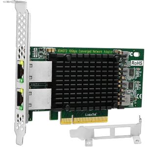 X540T2 Dual 10GbE RJ45 Ports Converged Ethernet Adapter for Servers and Desktop PCs. Intel X540AT2 10Gb/s Ethernet Controller, PCIE x8 to 2X 10Gbps RJ45 Ports NIC Card, for Storage & Gaming (X540T2)