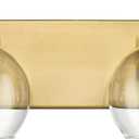 Bathroom Light Fixtures, 2 Light Brushed Gold Vanity Light, Modern Wall Sconces with Clear Glass Globe Shade, Bathroom Wall Lights Over Mirror Kitchen Bedroom Hallway, VL195-GD-2