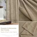 LAMIT Linen Curtains for Living Room 84 inch Length 2 Panels, Light Filtering Semi Sheer Curtains Bronze Grommet Farmhouse Panels for Bedroom/Sliding Glass Door, Taupe, 52 x 84 Inch