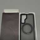 Compatible with Samsung Galaxy S24 Case with 360Rotatable Magnetic Ring Stand Compatible with Mag-Safe Military Protection Shockproof Translucent Phone Case for S24 6.2",Black