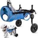 Updated Dog Wheelchair for Back Legs, Small Dog Wheelchair with Wheels, Light Weight Pet Wheelchair for Leg Support Helps Senior,Injured,Paralyzed, M & Blue