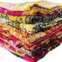 Marubhumi Indian Cotton Quilt Vintage Bedspreads, Throws, Ralli, Lot Kantha Reversible Bedcover Bedspread Throw Cotton Blanket Gudari -Single Pieces, Twin Assorted Color (10)