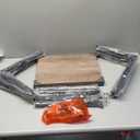 FOLUBAN Industrial End Table, Square Side Table with Storage Shelf for Living Room, Wood and Metal Nightstand, Oak