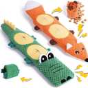 XIUGOAL Dog Toys for Aggressive Chewers, 2 Pack No Stuffing Squeaky Chew Toys for Boredom and Teething, Interactive Dog Toys for Small, Medium Breed to Keep Them Busy