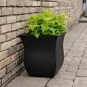 Mayne 5873-B Polyethylene Planter, Black 16x16
