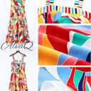 AlvaQ Women's 2025 Summer Sleeveless Floral Print Maxi Dress Strap Square Neck Beach Sun Dress (L)