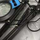 HITTI 12X Long Magnifying Glass with Light, 2026 Upgrade Infinite Color and Brightness LED Desk Lamp with Clamp, Hands Free Magnifier Light and Stand for Workbench Crafts Reading Painting - Blue