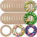 Sieral 40 Pcs Large Hanging Round Wreaths Round DIY Ornaments Wreath Form Bulk Cardboard Wreath Ring Wedding Mothers Day 4th of July 250th Anniversary for Craft DIY Holiday Decor (12 Inch)