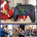 RJAD Switch Controllers for Nintendo Switch/OLED/Lite, Wireless Switch Pro Controller with 10 Colors Light, 1000mAh Rechargeable Switch Turbo Control with Vibration, 6-Axis Gyro, Turbo, Wake Up