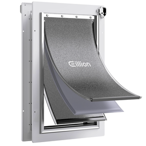 Large Dog Door for Exterior Door Dog Door for Door, Doggie Door with Aluminum Frame, 3 Flaps, Metal Closing Panel and Lock