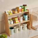 3 Tier Coffee Station Organizer, Wooden Mug Holder Countertop, Kitchen Counter Shelf for Tea Coffee Bar Accessories, Matcha Stand, Cup Display, Condiment Storage Rack