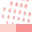 Ombre Press on Nails Almond, Nude Pink, Short, 24Pcs
