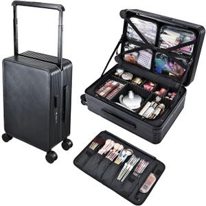 Hododou Rolling Makeup Case Cosmetology Case on Wheels Makeup Luggage Case
