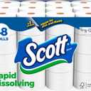 Scott Rapid-Dissolving Toilet Paper, 48 Double Rolls (6 Packs of 8), Septic-Safe, Toilet Paper