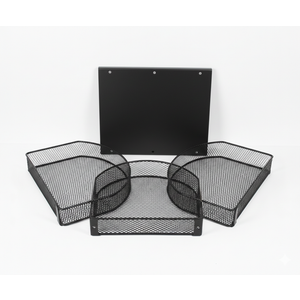 Desk File Organizer, Metal Mesh Folder Organizer for Documents, Mail & Office Papers (Black)