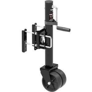 6-inch Dual Wheels Trailer Jack, 13" Vertical Movement, 1500 lbs, for RV, Boat, Trailer and More, Black
