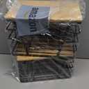 2 Pack Stackable Storage Laundry Kitchen Organizers, Wall Mount Trash Bag Holder with Bamboo Top and Garbage Bag Dispenser No Drill, 2-Pack-L&S-Black