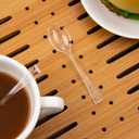 WDF 300 Pieces Clear Plastic Mini Spoons for Desserts 4 Inches Clear Plastic Spoons Heavy Duty Perfect for Cake, Desserts