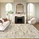 Soalmost Washable Area Rug 8x10, Large Soft Rugs for Living Room Vintage 8x10 Area Rugs for Bedroom Dining Room Non-Slip Stain Resistant Under Table Brown Pink Rug