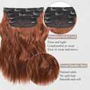 Auburn Hair Extensions Clip ins for Women Cooper Red Clip in Hair Extensions 4PCS 10 Inch Short Curly Wavy Thick Syntheitc Hairpieces