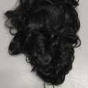 Yuehong Short Curly Black Mens Wig Anime Cosplay Fashion Daily Wig Heat Resistant Synthetic Fibers Fluffy Soft Costume Hair