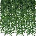 CEWOR 24 Pack 168ft Artificial Ivy Greenery Garland, Fake Vines Hanging Plants Backdrop for Room Bedroom Wall Decor, Green Leaves for Jungle Theme Party Wedding Decoration (A-24pcs of Vines)