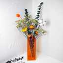 Acrylic Vase Creative Gifts Minimalist Design Wedding Centerpiece Home Office Decor Elegant Floral Display Stand(Not Including Flowers) (Full-Orange, 1PCS)