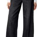 Sidefeel Women's Wide Leg Jeans High Waisted Stretchy Straight Leg Jeans Trendy Seamed Front Loose Denim Pants (Black)size 4